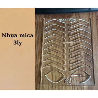 khuân vẽ dãng chân mày môi inox và nhựa mica