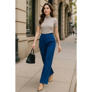  Quần tây nữ ống suông khoá kéo bên hông quần tây công sở cao cấp lưng cao phom gumac yody thái hòa 