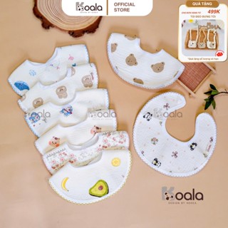 Yếm chống thấm - Yếm cổ tròn cho bé chất liệu muslin dày dặn, thấm hút tốt, giữ ấm cổ cho bé