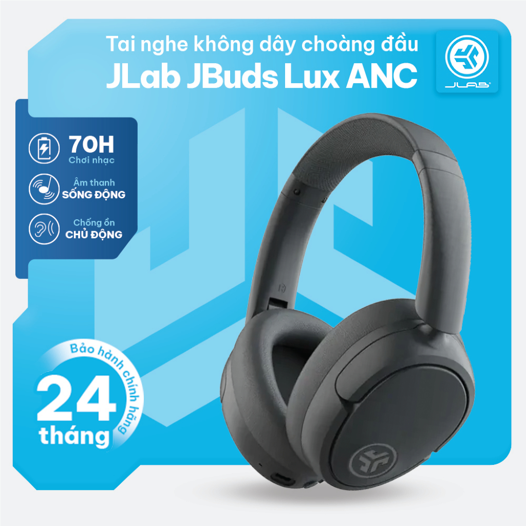 Tai nghe không dây choàng đầu JLab JBuds Lux ANC Chống Ồn Chủ Động Hybrid ANC | Âm Thanh Không Gian 