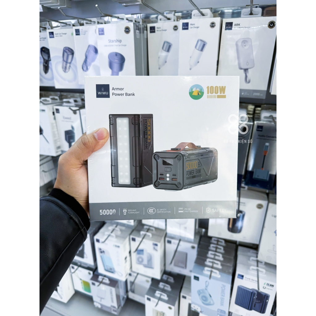[Hàng Chính Hãng] Wiwu Armor Power Bank Wi-P029 Pin Sạc Dự Phòng 50000mah, sạc nhanh 100W
