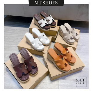 Guốc Nữ Dép Xuồng Cói 9-10cm Bản H Thời Trang Đế Mút Bọc Chất Da Hạt Mềm Nhẹ MT Shoes DN060