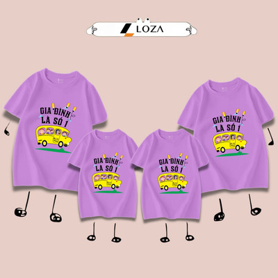 Áo phông gia đình LOZA KIDS Gia đình là số 1 2026 - Áo đồng phục gia đình du lịch biển – Mã GĐ3140
