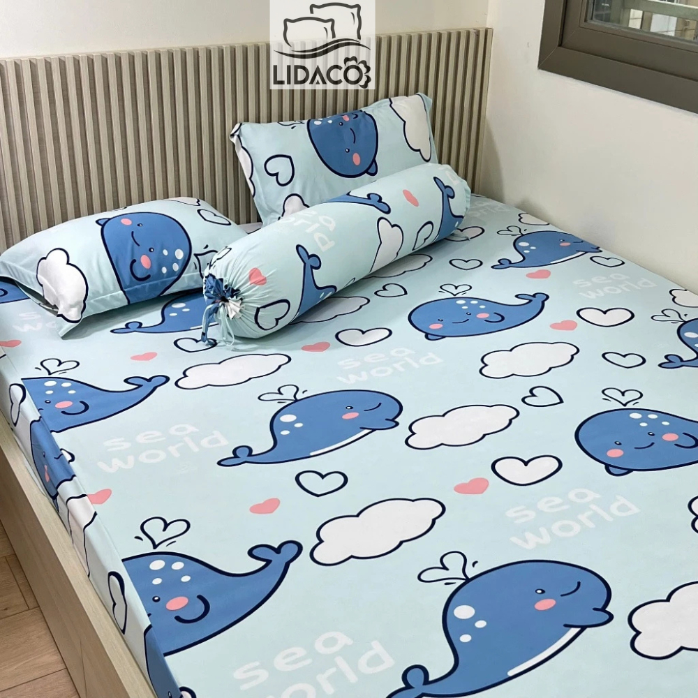 Bộ ga giường thun lạnh LIDACO 4 món bọc chun