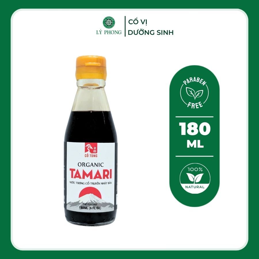 Nước Tương Tamari Cổ Tùng Organic Lý Phong - Chai 180ML - Đươc Chiết Xuất Từ Quy Trình Ủ Chậm, Lâu N