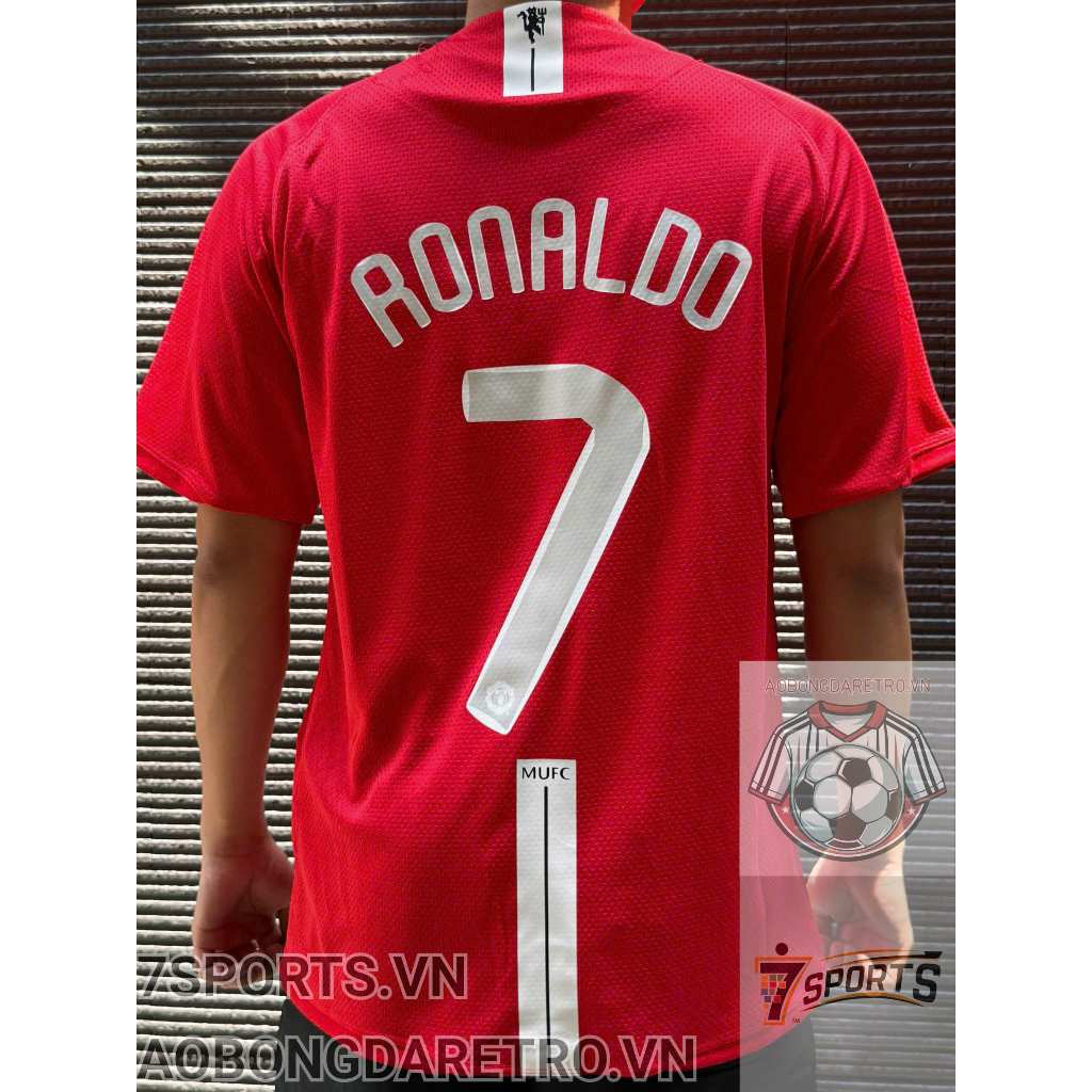 Áo Bóng Đá Retro Manchester United 2008 - Sân Nhà In Tên Ronaldo Số 7 bản cao cấp vải Cotton Polyest