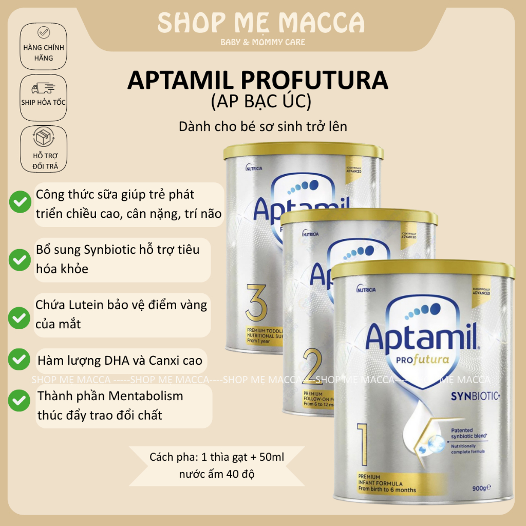 Sữa APTAMIL ÚC 900gr , Aptamil ProFutura  , Aptamil Bạc Pro