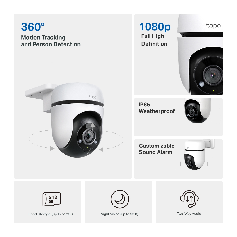 Camera IP ngoài trời 360 độ 2MP TP-Link Tapo TC40 1080p