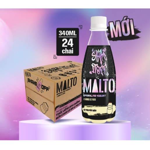 thùng 24 chai Sữa Chua Uống Có Gas Lof Malto Shake It Off 340ml