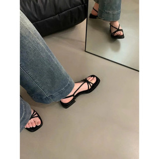 [HOẢ TỐC] Sandal đi biển mũi vuông 3cm dây mảnh bắt chéo kiểu dáng đơn giản G231
