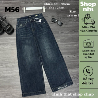 (90cm) Quần Jean Nữ  Suông Nấm Thêu Lai QC . Jean ko giãn  . Đủ Size XS/S/M/L Shop Nhí (7159)