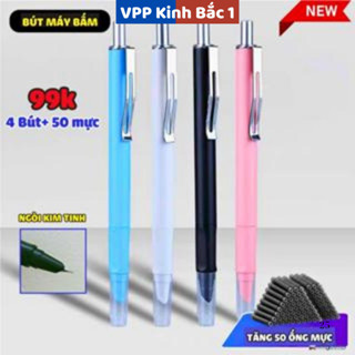 Bút Máy Bấm Kim Tinh  KT08 - 01 "Mới, Nét chữ 0.38mm, Viết Êm Trơn, Thân Nhẹ, Có Định Vị Tay Cầm, Dùng Được Mực Bơm Và Ố