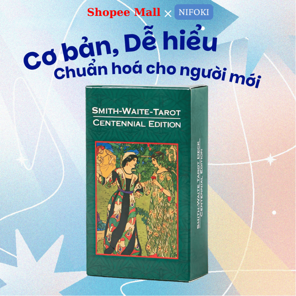  Bộ Bài Tarot Bói Smith Waite Tarot Nifoki 6X10,3cm Size Thường Combo bộ bài và phụ kiện phong cách cổ điển 
