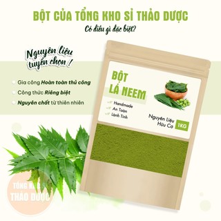 Bột lá neem nguyên chất 100g, bột lá nem kháng khuẩn, dưỡng da, mờ thâm sạm