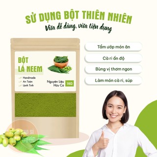 Bột lá neem nguyên chất 100g, bột lá nem kháng khuẩn, dưỡng da, mờ thâm sạm