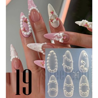 Khuôn dâu kem xoắn bánh lolita kẹo ngọt nail charm gel resin 3d 4d nail box