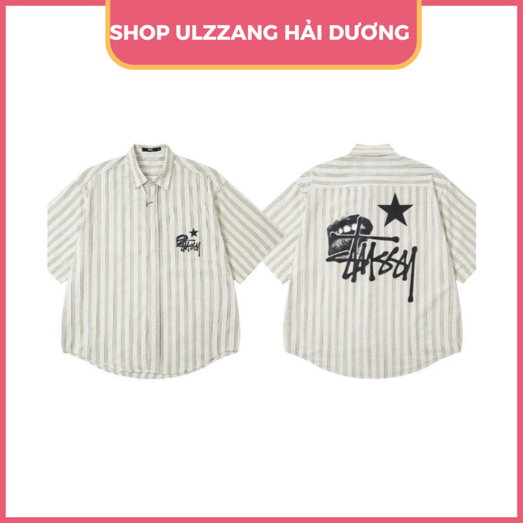 Áo Sơ Mi Nam Nữ In Hình Ngôi Sao Stussy From Rộng  Thoáng Mát Dành Cho Các Cặp Đôi_Hàng Hottrend 2025