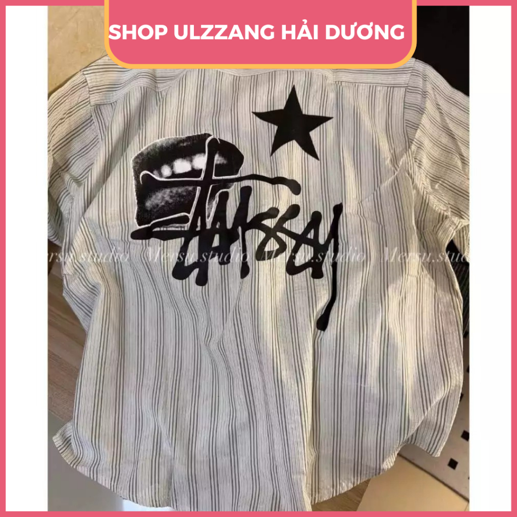 Áo Sơ Mi Nam Nữ In Hình Ngôi Sao Stussy From Rộng  Thoáng Mát Dành Cho Các Cặp Đôi_Hàng Hottrend 2025 | BigBuy360 - bigbuy360.vn