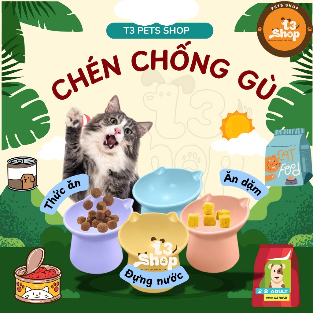 Chén (bát) chống gù lưng cho chó mèo - T3 PETS SHOP