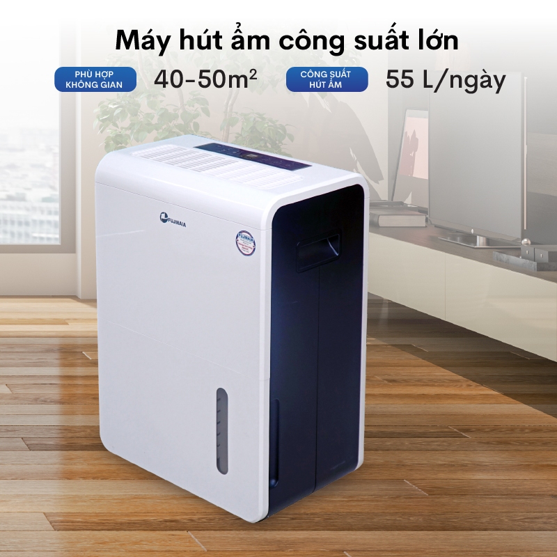 Máy Hút Ẩm Công Nghiệp Fujihaia DH55BL | 55L/ngày | Ionizer – Điều Khiển LED – Chính Hãng