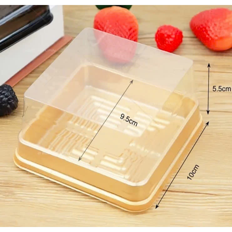 [ XY 10x10 ] Set 50 Hộp đựng bánh trung thu - Đế Vàng Đen Trắng - Đủ các size bánh 200G - Hộp vuông lọt lòng 9x9 cm