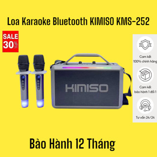  Loa Karaoke Mini Kimiso KMS-252 - Loa Xách Tay Bluetooth 5.0 Âm Thanh Sống Động Bass Căng Pin Trâu Kèm 2 Mic 