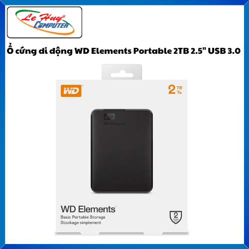Ổ cứng di động WD Elements Portable 2TB 2.5" USB 3.0 - WDBU6Y0020BBK-WESN - Hàng Chính Hãng