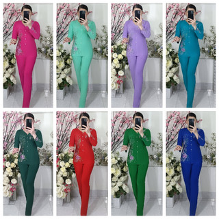 Bộ Bà Ba Hoa Đá Quần Ống Nhỏ