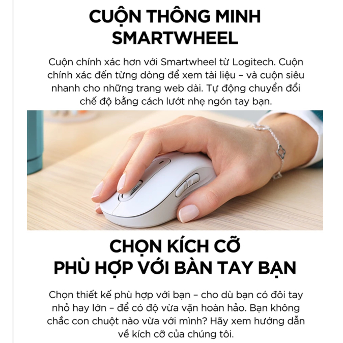 Chuột không dây Bluetooth Logitech M650 , Chuột máy tính xách tay văn phòng im lặng cho PC (kèm Bàn di chuột) | BigBuy360 - bigbuy360.vn