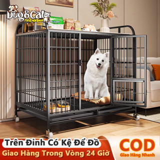  【Giá Đỡ Đỉnh Lồng Chó 3 Kích Thước - Ống Thép Mạ Kẽm + Bánh Xe & Khay Trượt 