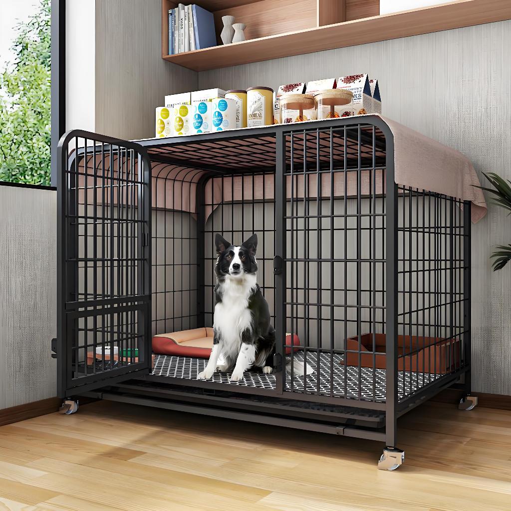  🐈Dogelsy🐕Chuồng Chó Chuồng Chó Lồng Chó Chuồng Lồng nuôi chó lớn sơn tĩnh điện có bánh xe 