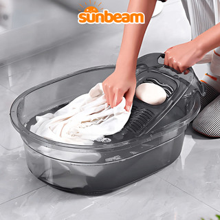  Thau giặt quần áo kèm tấm chà SUNBEAM Chậu giặt đồ chất liệu nhựa PET chịu lực tốt siêu bền 
