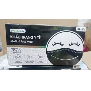  Khẩu trang y tế cao cấp màu đen Pharmacity 
