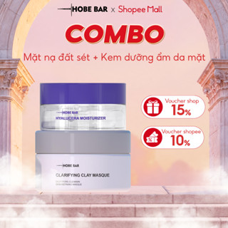 Combo mặt nạ đất sét 55g + kem dưỡng ẩm da mặt 55ml HOBEBAR phục hồi, sáng da, giảm thâm mụn dành cho mọi loại da
