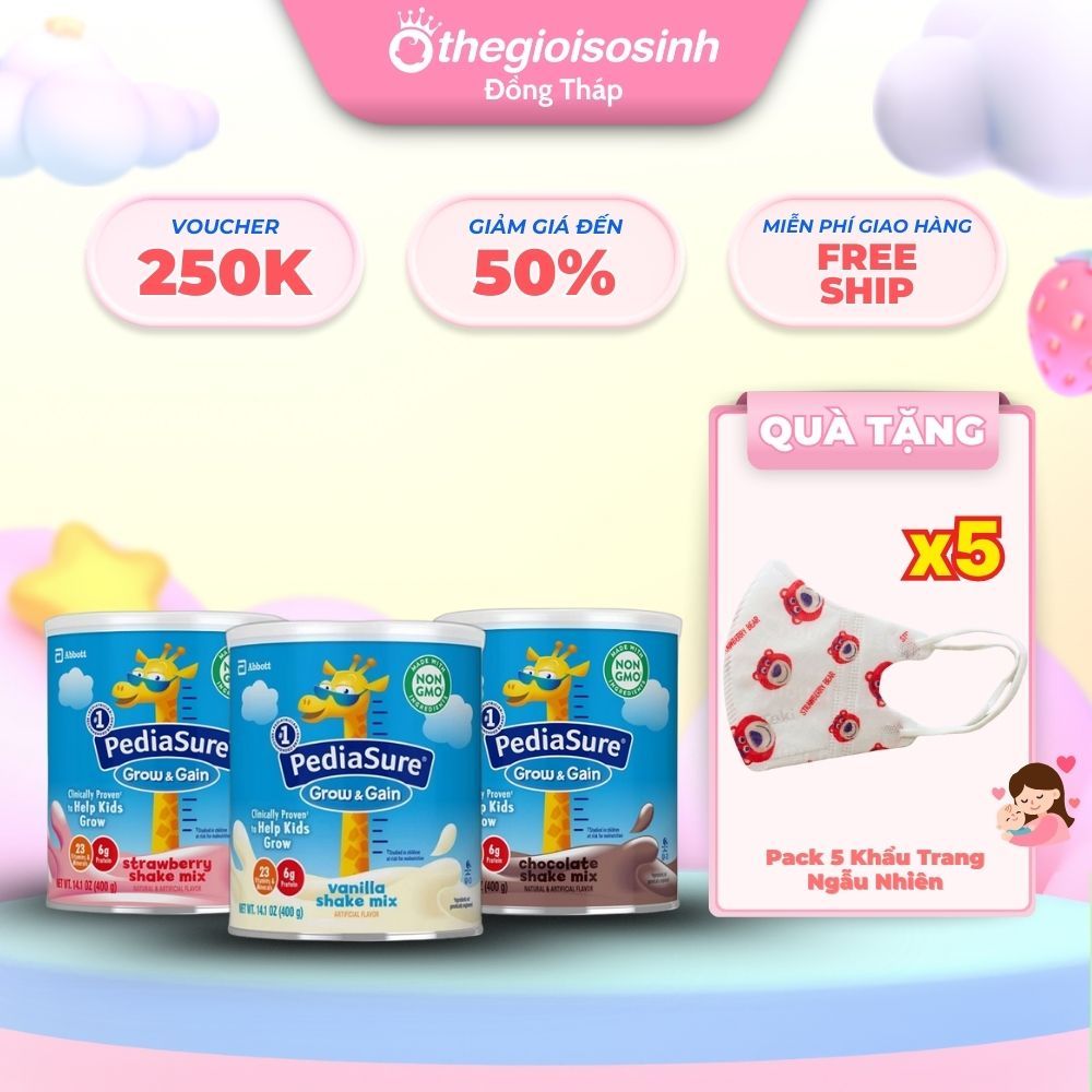 [ Ship air- có bill] Sữa pediasure mỹ grow & gain 400g