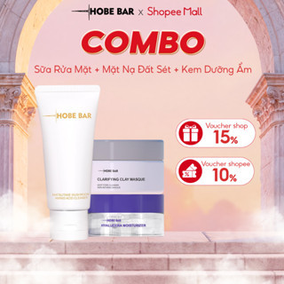 Combo Sữa Rửa Mặt 50ML + Mặt Nạ Đất Sét 55G + Kem Dưỡng Ẩm 55g HOBEBAR Làm Sạch Sâu Lỗ Chân Lông Cấp Ẩm Cho Làn Da