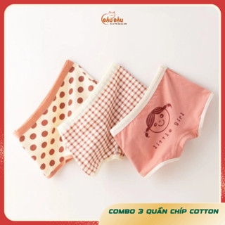 Quần chip đùi cho bé gái size đại sét 3 quần lót coton cho bé đồ lót trẻ em từ 10-46kg