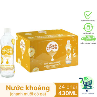 Nước Khoáng Đảnh Thạnh Có Ga Hương Chanh Muối Thùng 24 chai 430ml