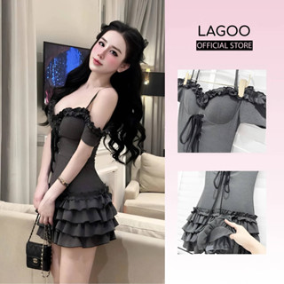 Váy ngắn body trễ vai sexy Lagoo Váy thiết kế kiểu dáng tiểu thư đi hẹn hò, đi dự tiệc - Sandy