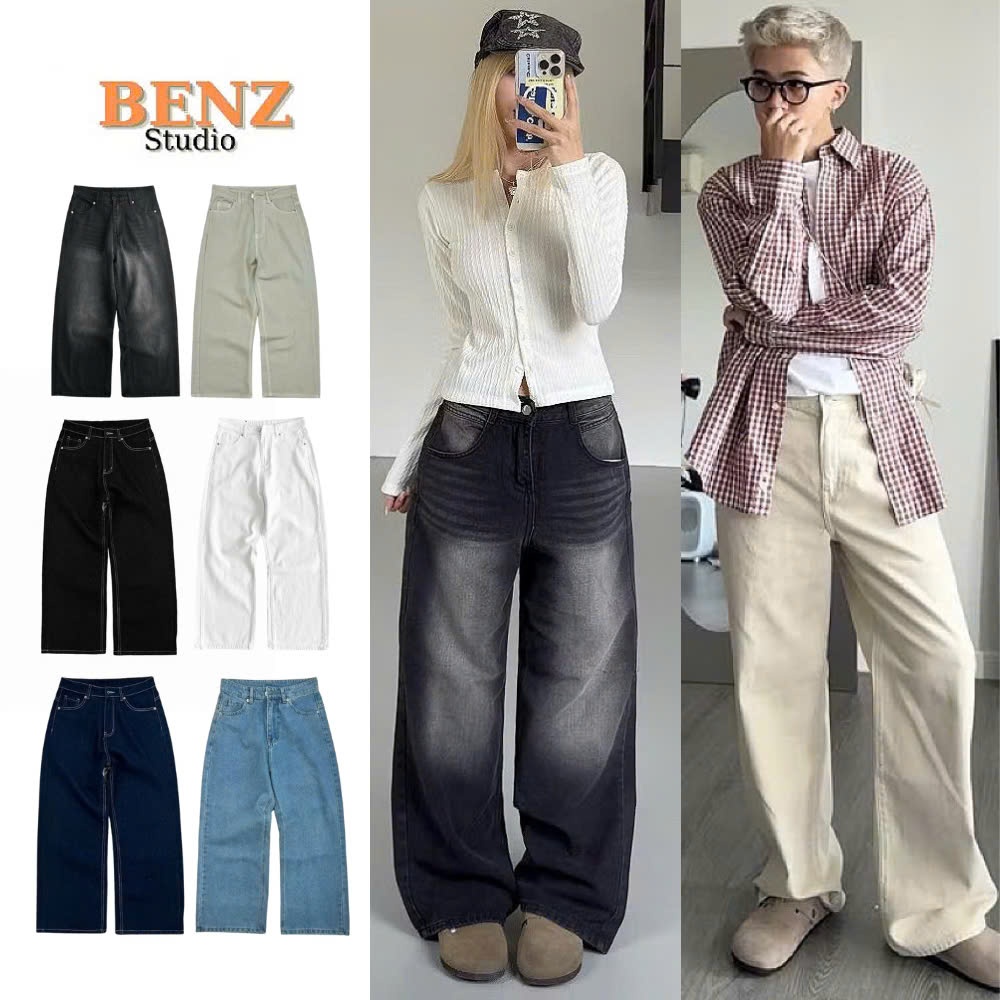 WIDE STRAIGHT JEANS WHOSE - Quần jeans ống đứng wide fit Whose Studio - BenZ