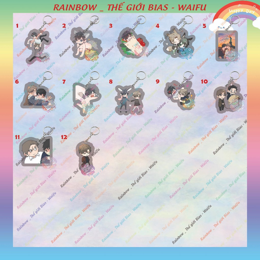 Móc khóa mica Sadistic beautiful bl sidestory 5cm, keychain acrylic Sadistic beautiful bl manhwa