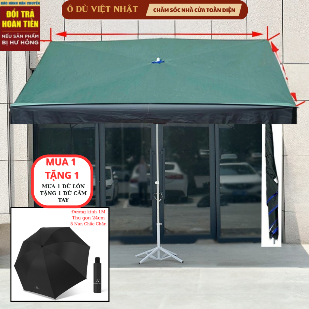 [ TẶNG KÈM 1 Ô ] Ô Dù Mái Chéo 2m5 x3m và 2mx2m5( Không Có Đế) Ô Dù Mái Nghiêng Che Mưa Nắng Ngoài Trời