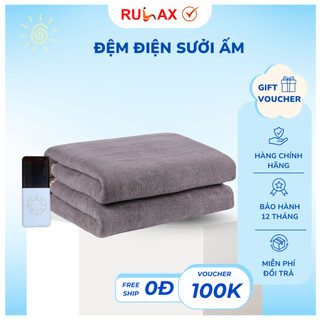  Đệm Điện Sưởi Ấm RULAX 2 Vùng Nhiệt Độc Lập Cao Cấp Chăn Điện 9 Mức Nhiệt Làm Nóng Cực Nhanh 