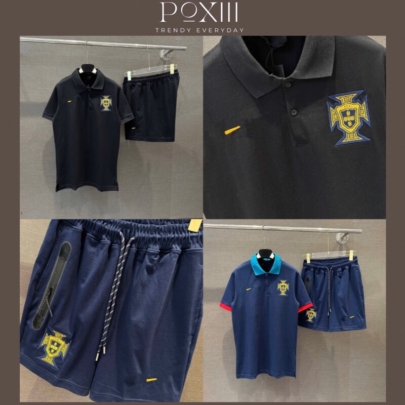 Set Cộc Tay Cổ Polo Brazil Full Logo Thêu Form Chuẩn SC - Bộ Quần Áo Cộc Nam Nữ Vải Thoáng Mát