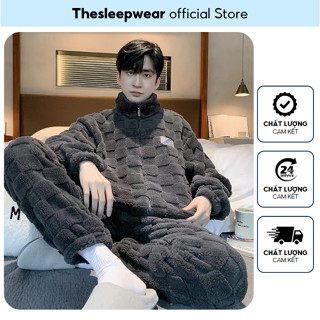 Bộ Đồ Ngủ  Lông Cừu San Hô hai mặt  - The Sleepwear - Đồ Bộ mặc nhà mùa đông cho nam  -Mới nhất 2025