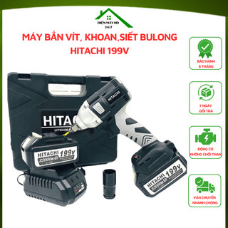  Máy bắn vít khoan siết bulong Hitachi 199V pin 10cell 32000mah lõi đồng 