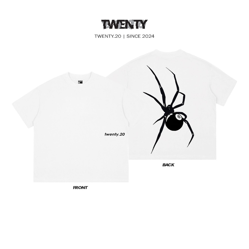 Áo Thun Boxy Twenty.20 - SPIDER NUMBER 8 - 100% Cotton - 280 GSM - TWENTY.20