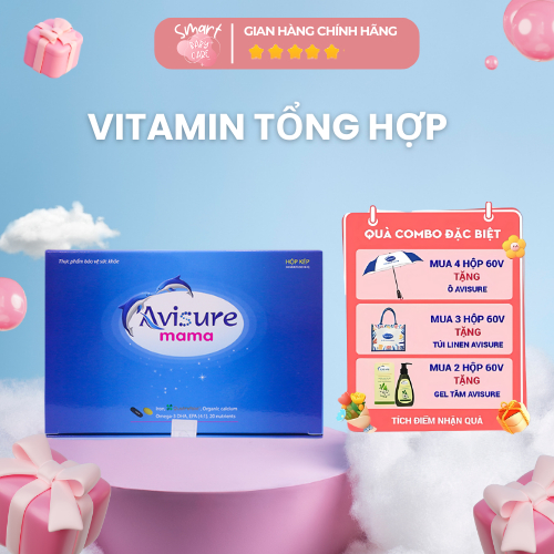 Avisure Mama – Vitamin Tổng Hợp Cho Bà Bầu Bổ sung đầy đủ Vitamin, Khoáng chất, Sắt & DHA Hộp 60V