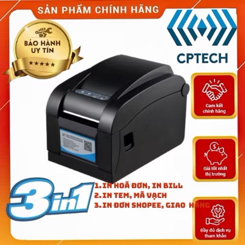 Máy in tem nhãn mã vạch Xprinter XP 350B Cũ