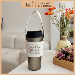 [PHIÊN BẢN TỰ HÀO] [QUÀ TẶNG KHÔNG BÁN] Túi treo ly cốc, túi xách ly canvas Hiany in hình PR01